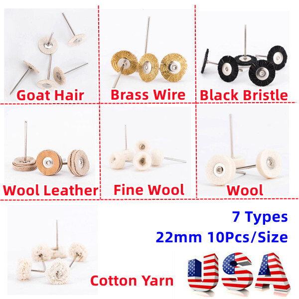 Dental Polishing Brush Buffing Wheel Diameter 22mm Shank for Rotary Tool 2.35mm