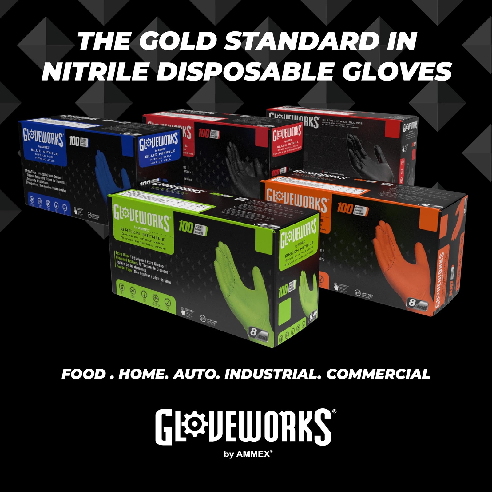 Black Nitrile Gloves Pack Of 100 Medium Duty 5 Mil Heavy Duty Auto Detail