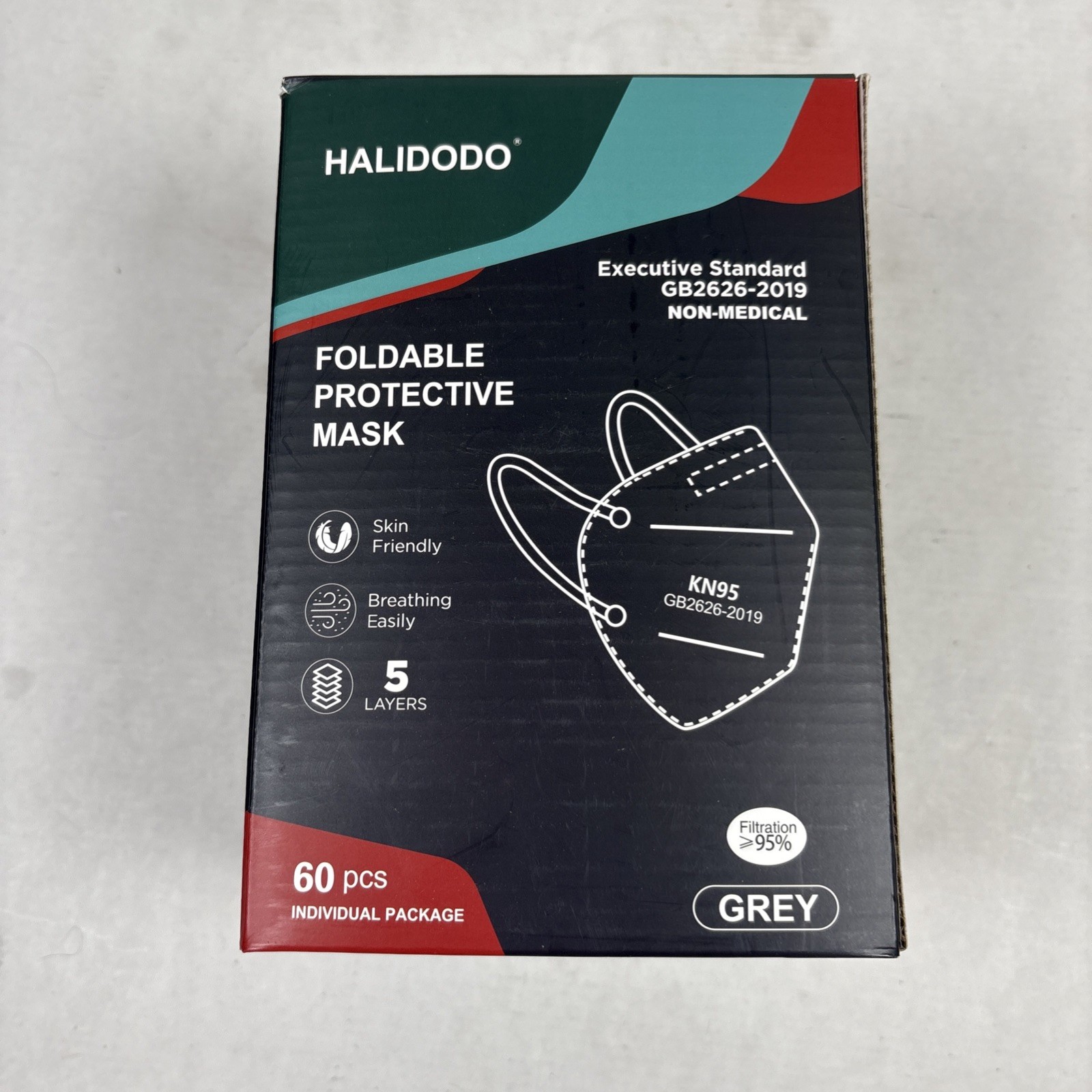 New Halidodo Foldable 5 Layer protective Mask Sensitive Skin Friendly 60 Count