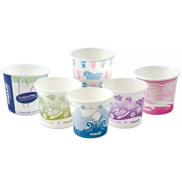 maxi-cups 4 oz Disposable Paper Cups, Bucky Beaver, Case of 1000