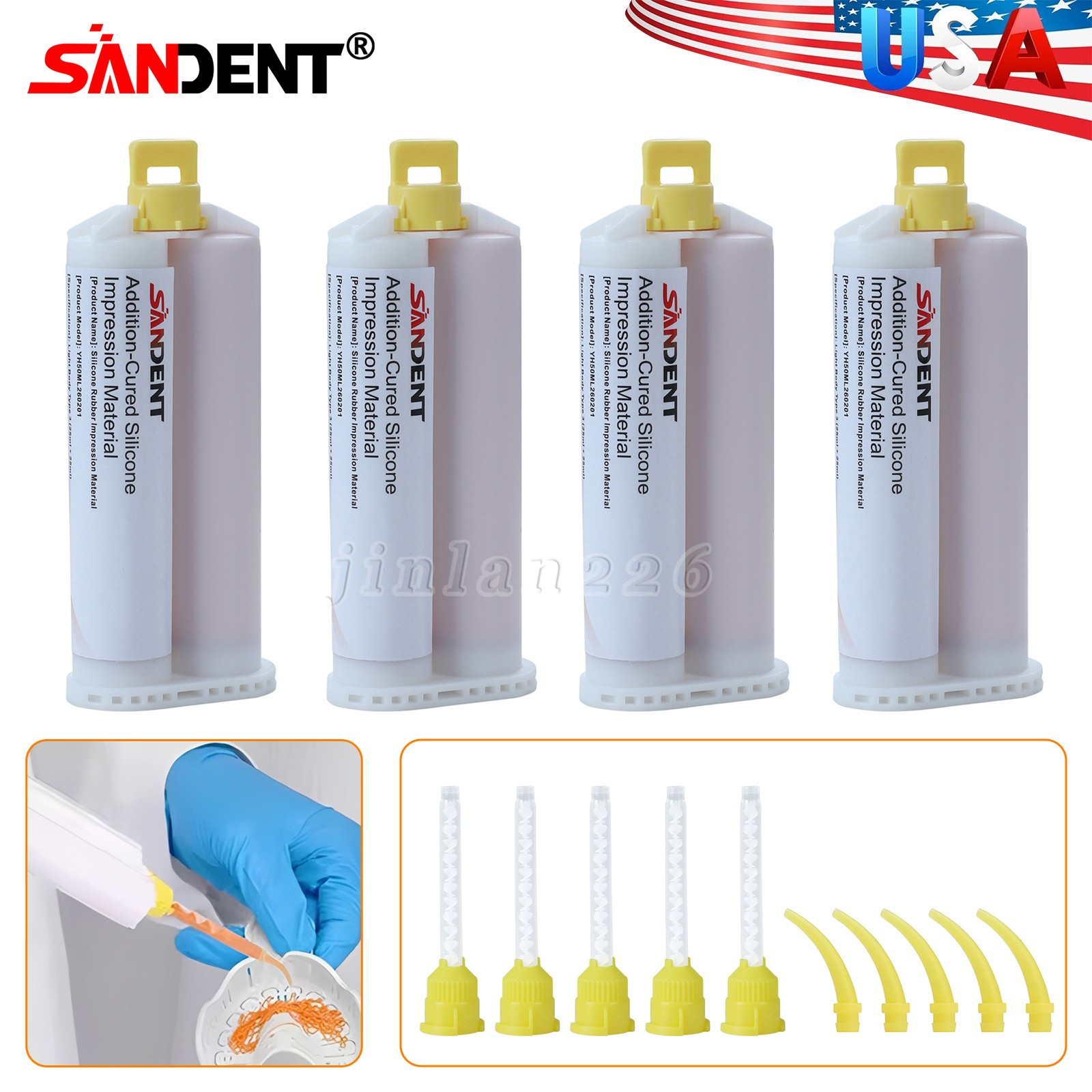4 x Light Body Regular Set Dental Vinyl Polysiloxane Impression Material VPS PVS