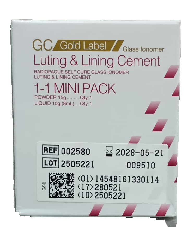 New GC Fuji 1 Gold Label Type 1 Radiopaque luting Glass Ionomer Cement Mini Kit