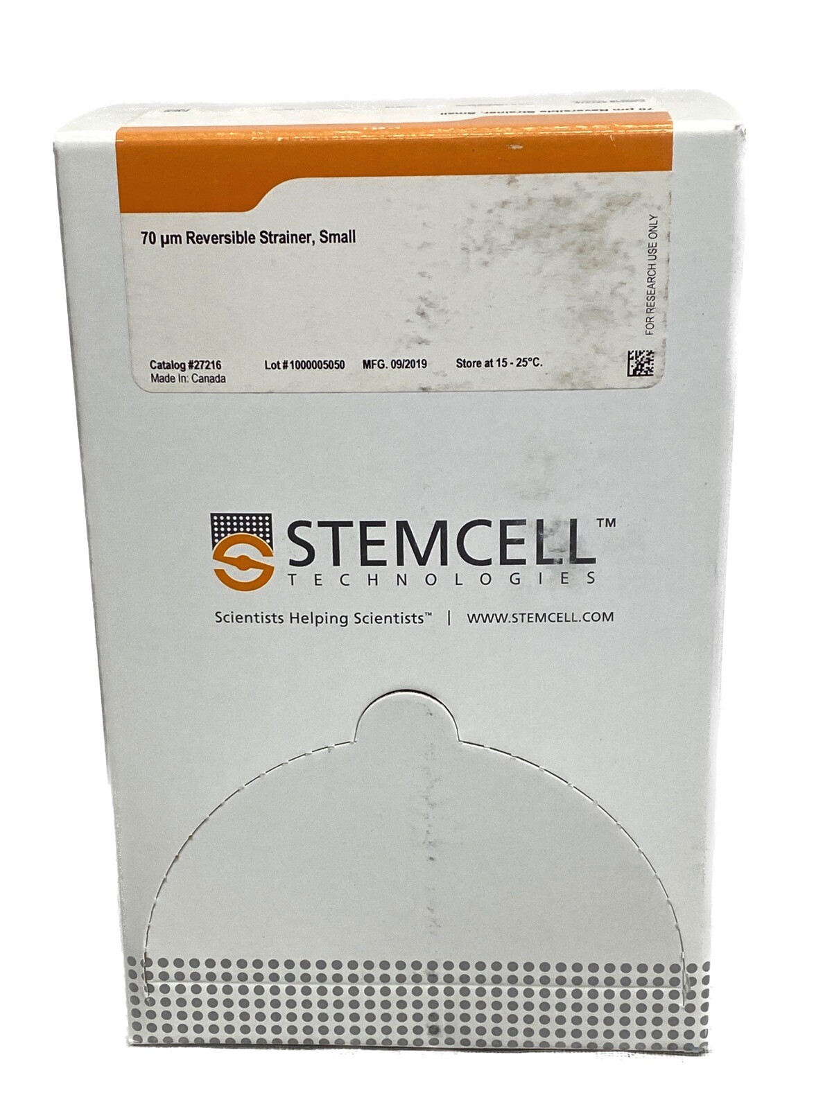 (50/Pk) STEMCELL Plastic 70um Small Reversible Strainers for 15mL Conical Tubes
