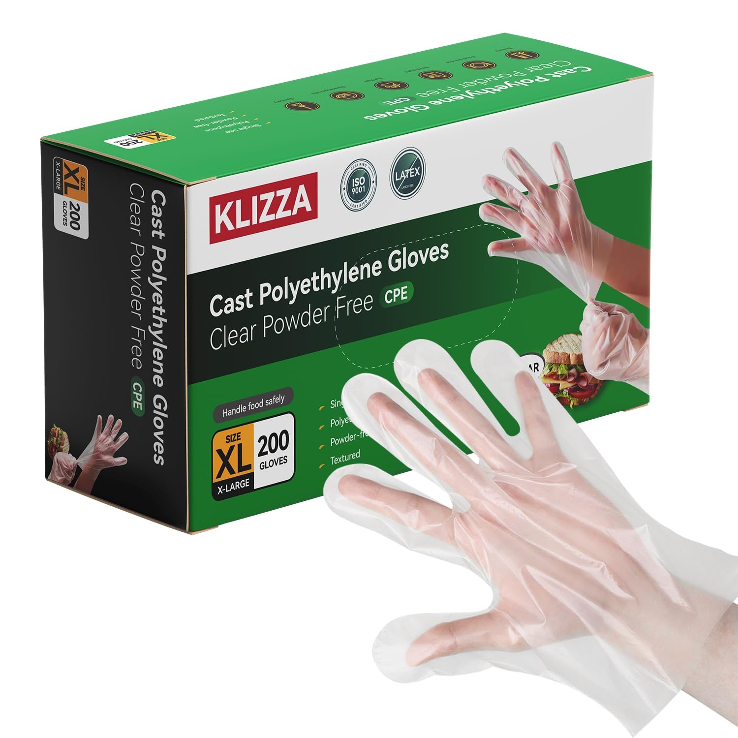 Plastic Gloves Disposable, Latex & Powder Free, Oil-Proof, Thick Clear Gloves…
