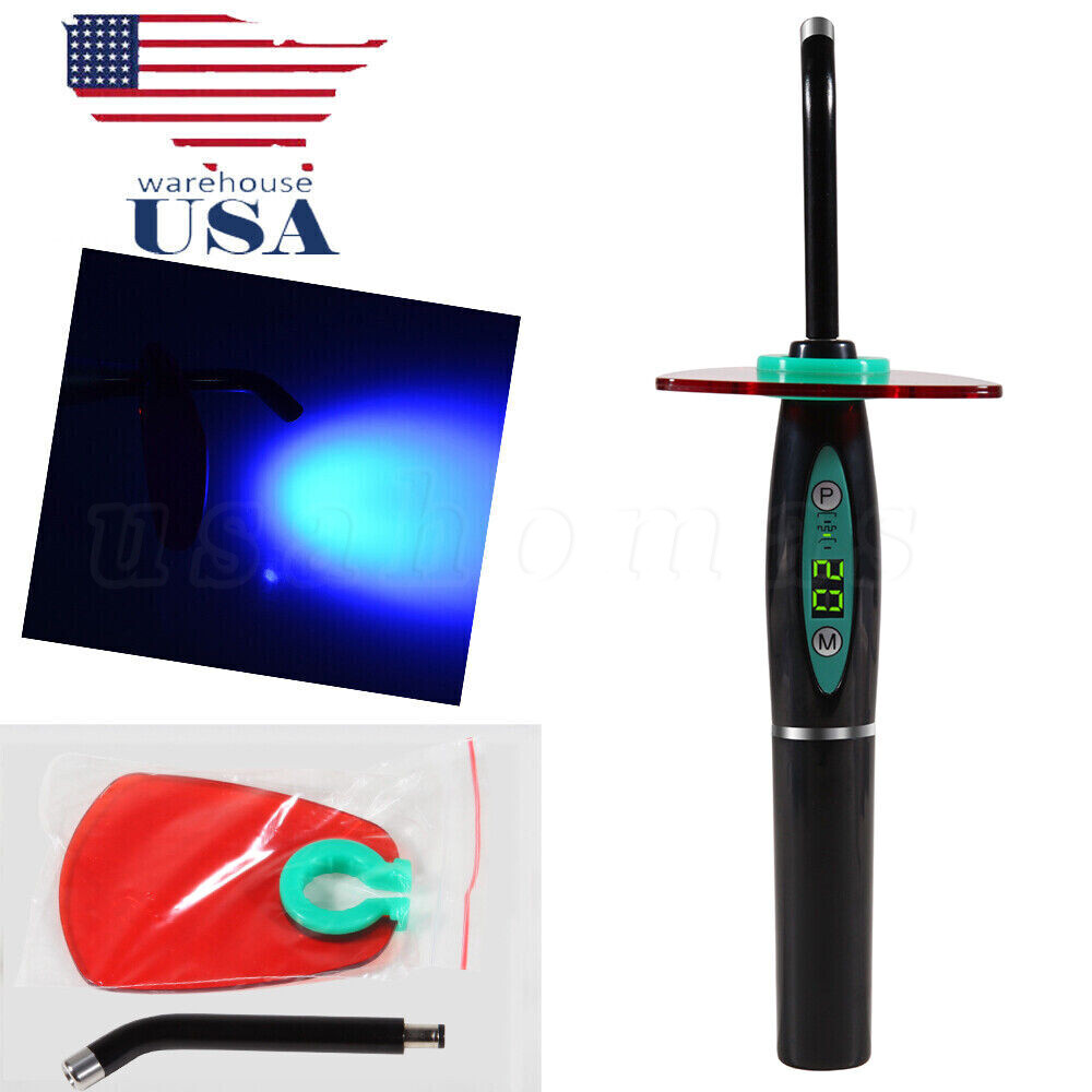Estilo Woodpecker Inalámbrico LED Luz de Curado Lampara Dental Fotocurado Black