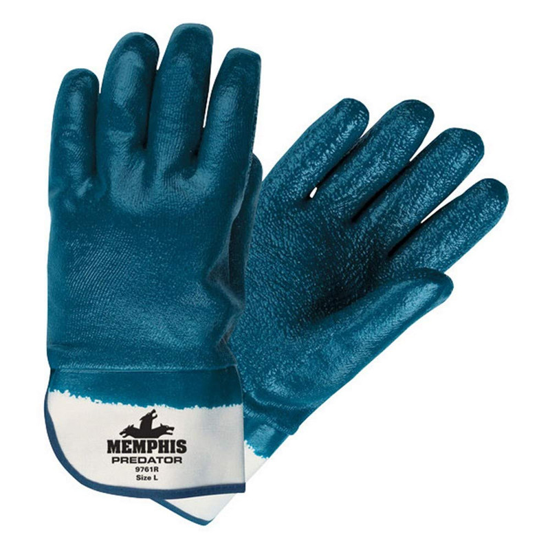 Mcr Safety 9761Rxl Predator Rough Finish Nitrile Coated Glove X-Large Blue Pack