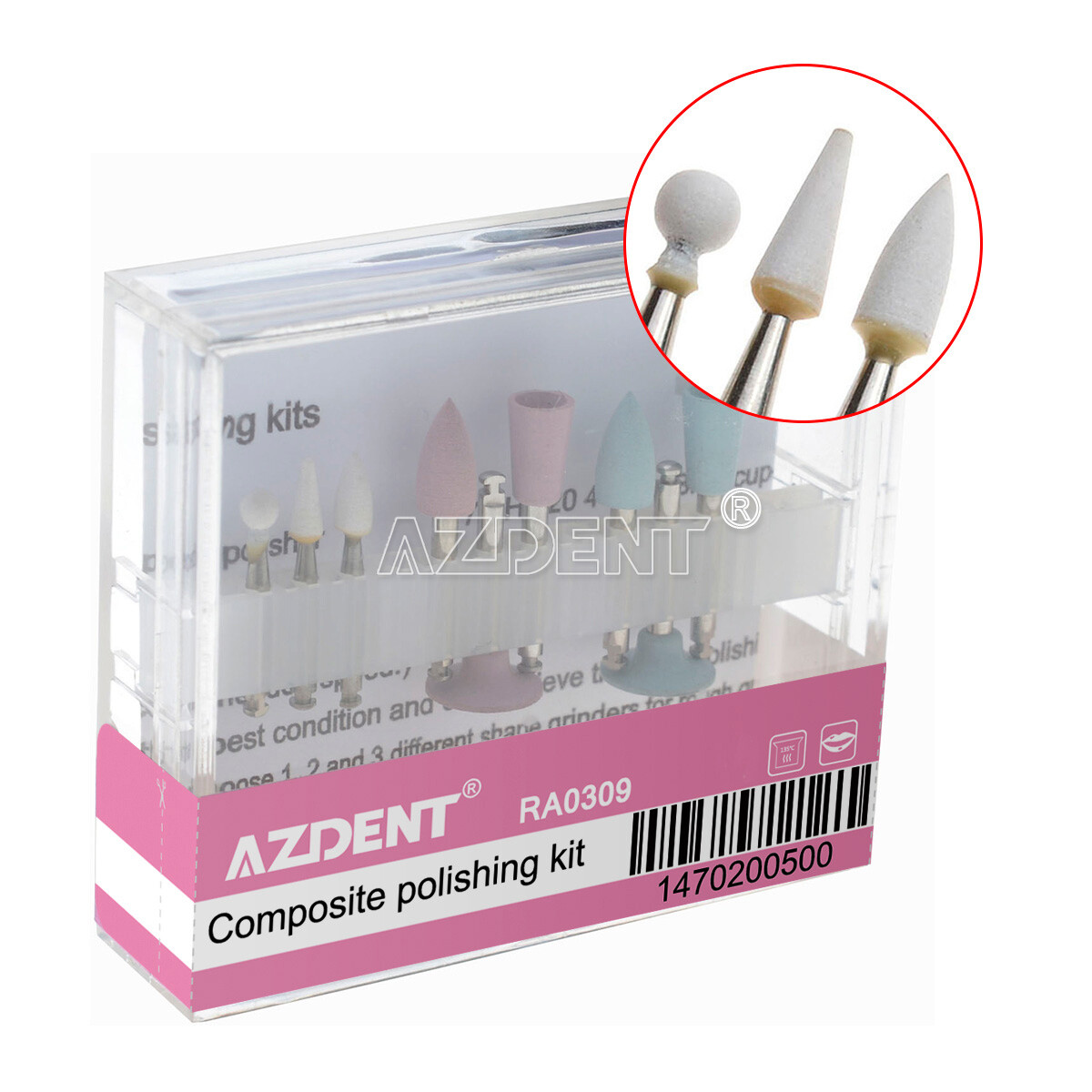 AZDENT Dental Composite Polishing Burs Polishers kit Fit Contra Angle handpiece