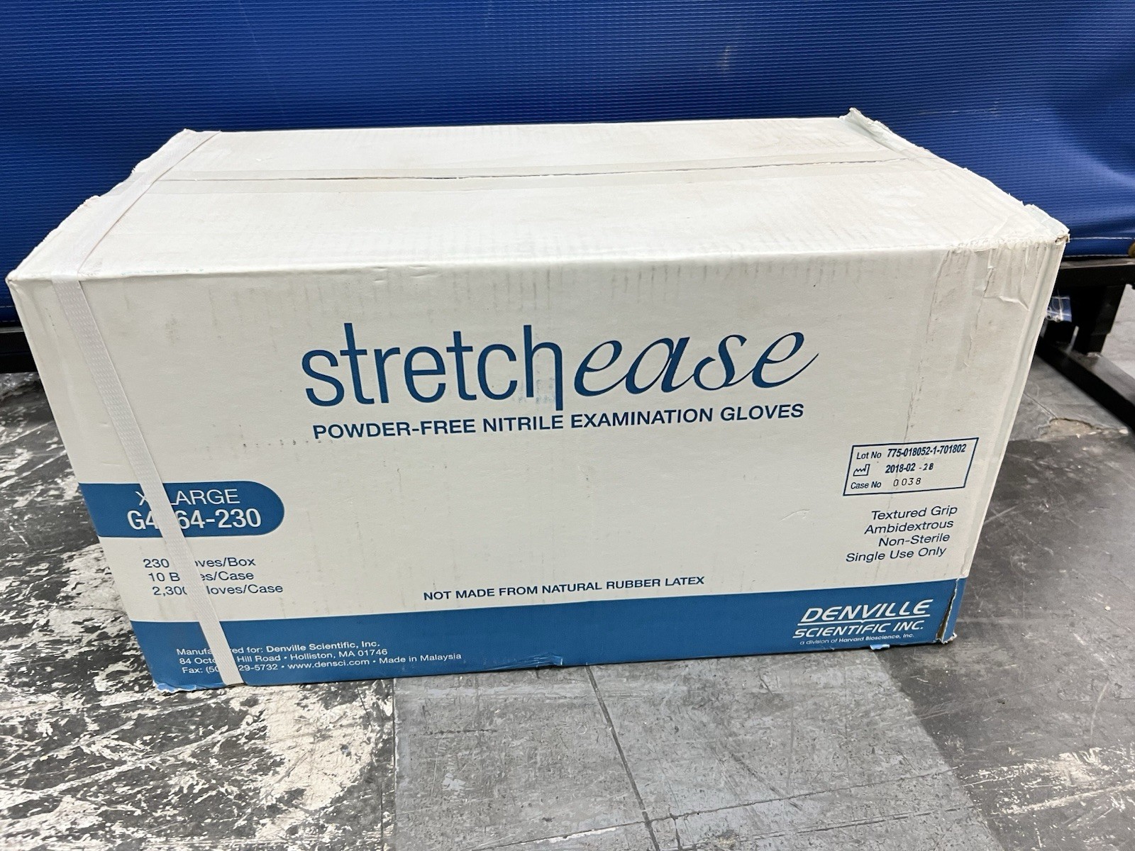 New NOS Stretch Ease X-Large Poweder-Free Nitrile Examination Gloves G4164-230