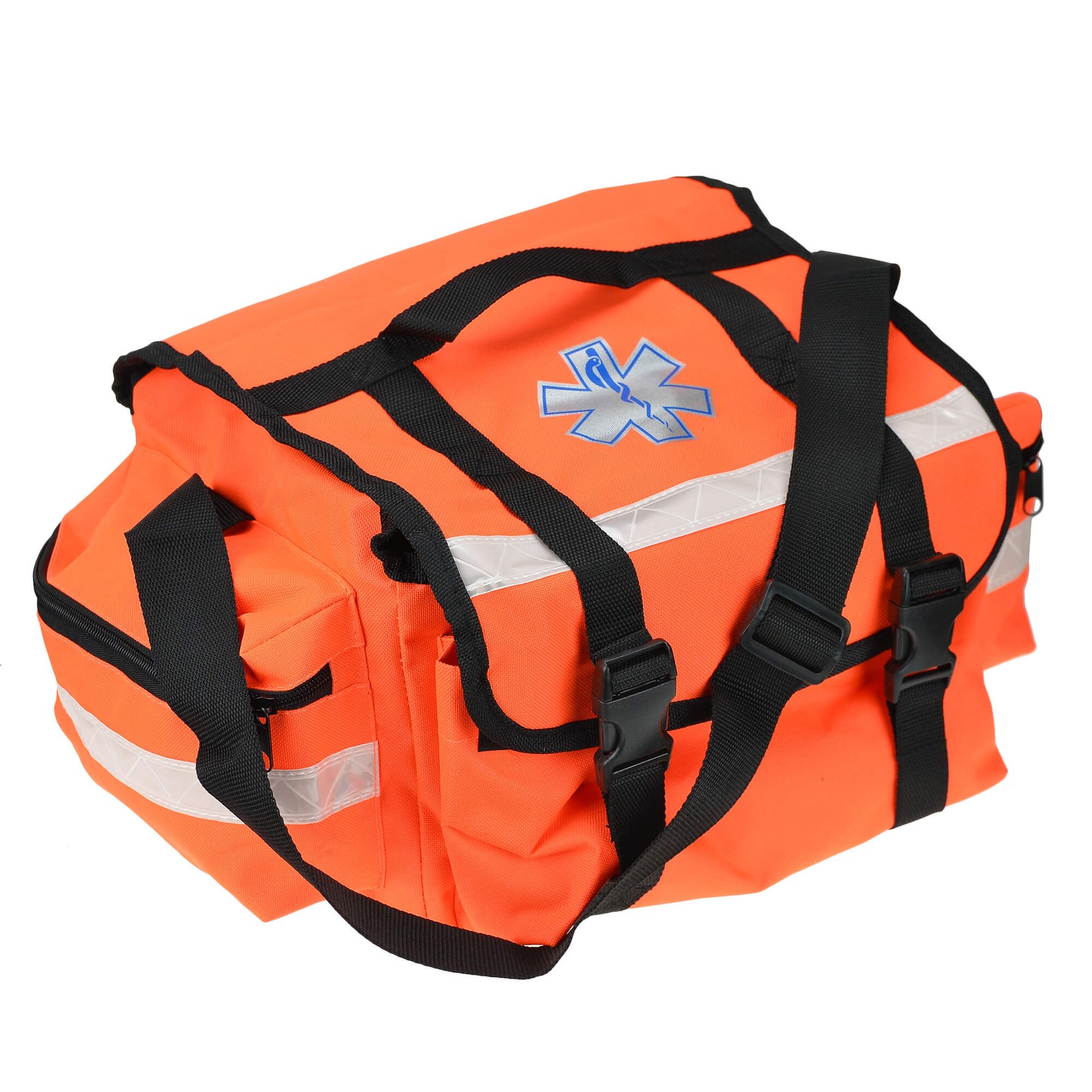 Dealmed First Responder Trauma Bag, Medium, Orange, Fully Stocked