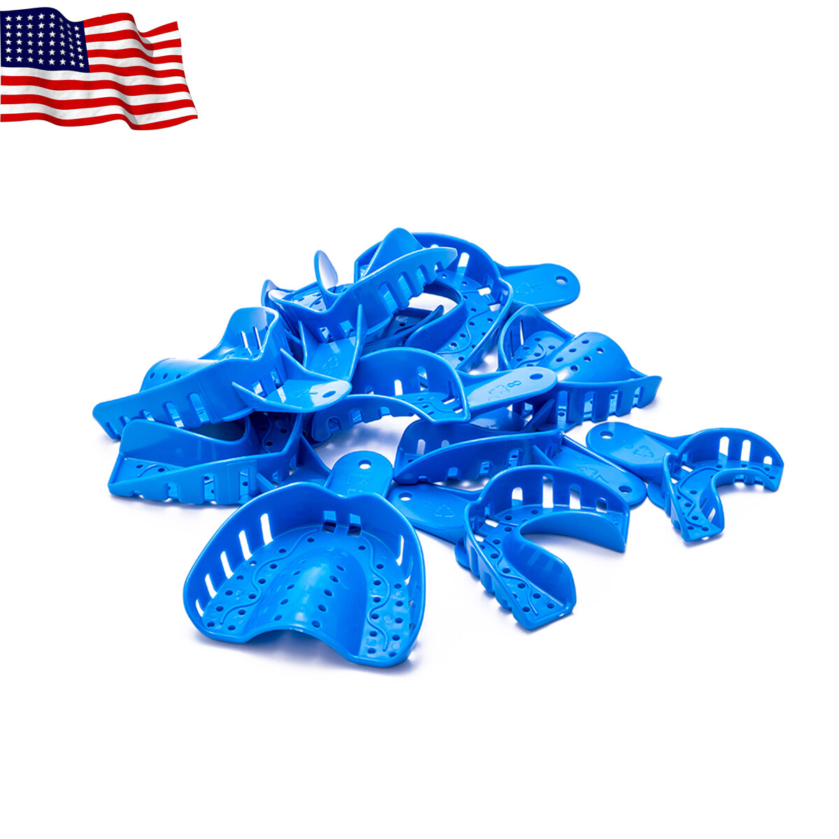 12 Pcs Dental Impression Trays Perforated Plastic Autoclavable Trays EASYINSMILE
