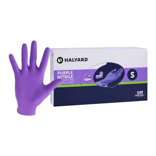 Halyard 55081 Kimberly Clark Nitrile Exam Gloves Purple Small 100/Bx