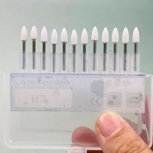 Dental White Stone Handpiece Polishing Burs FG Cone /Flame Shape Aluminum Oxide