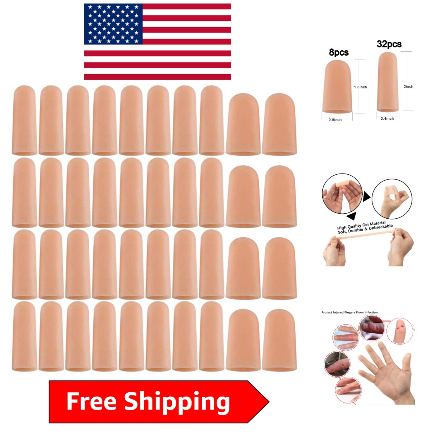 Adjustable Gel Finger Cots – Soft Silicone Covers for Arthritis & Skin Care