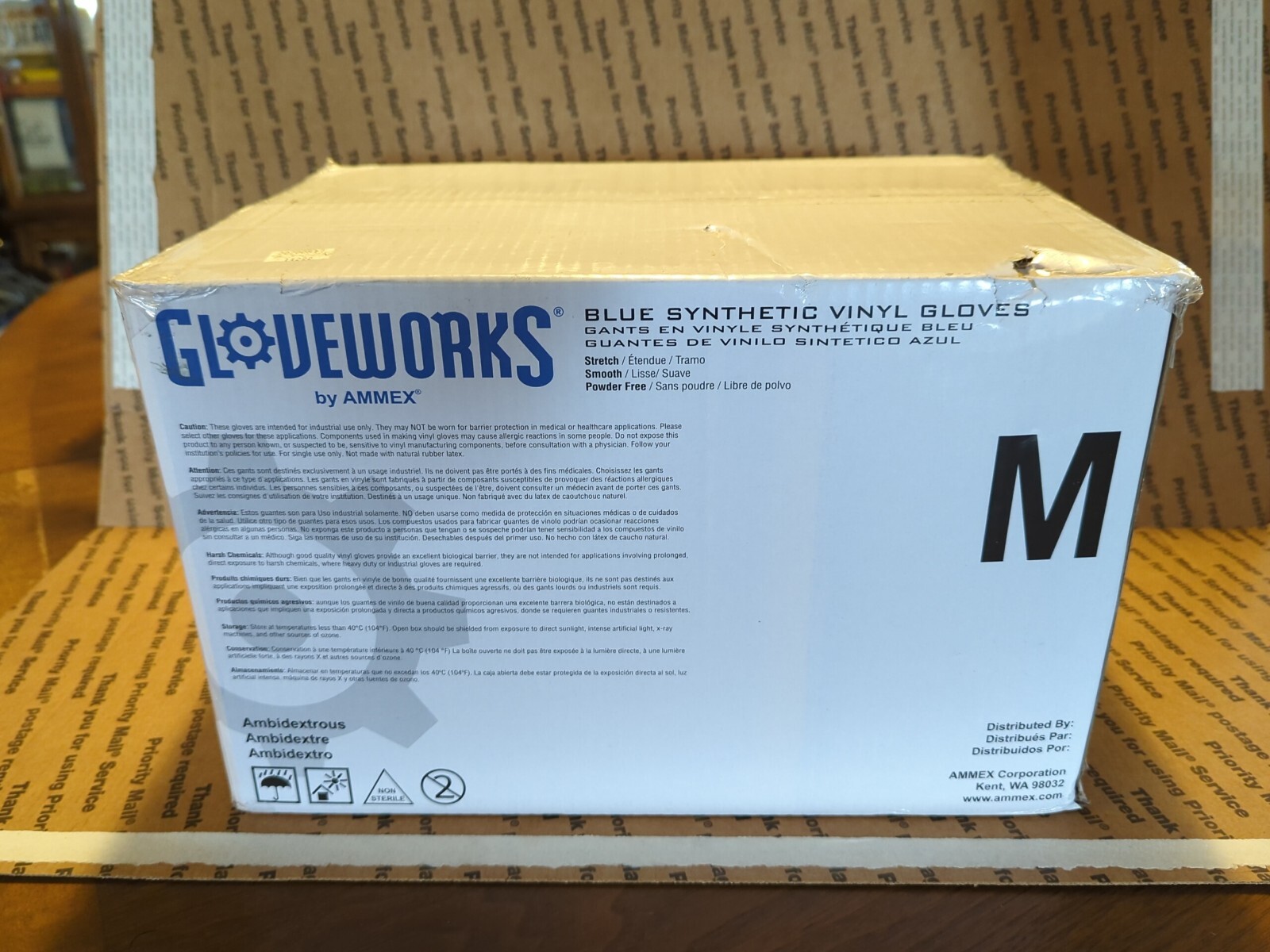 Medium Vinyl exam Glove Disposable Latex & Powder Free – 10 boxes (1000 gloves)