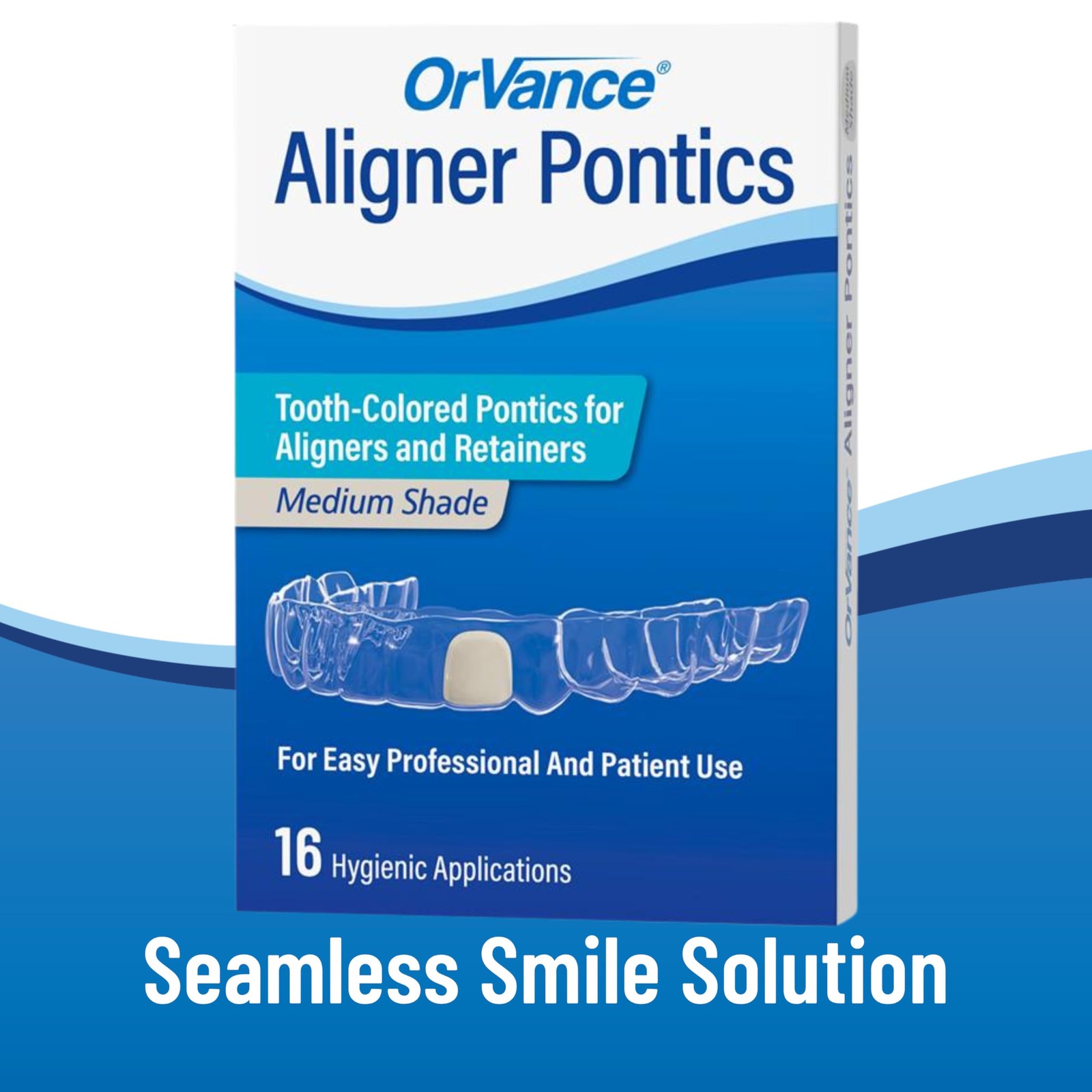 Aligner Pontics – (Medium) Shade (32 Count) | Temporary Tooth Replacement