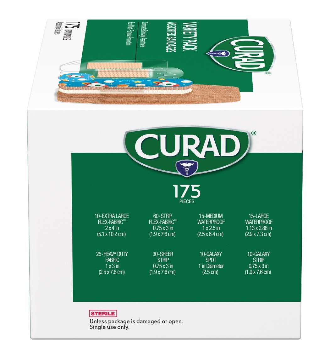 Curad Family Bandage Variety Pack 4 Styles Included Waterproof Galaxy
