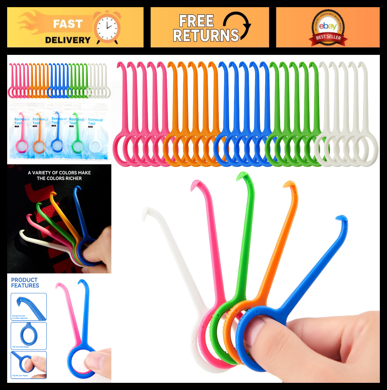25PCS Aligner Remover Tool Kit – 5 Color Invisalign & Braces Removal Tools