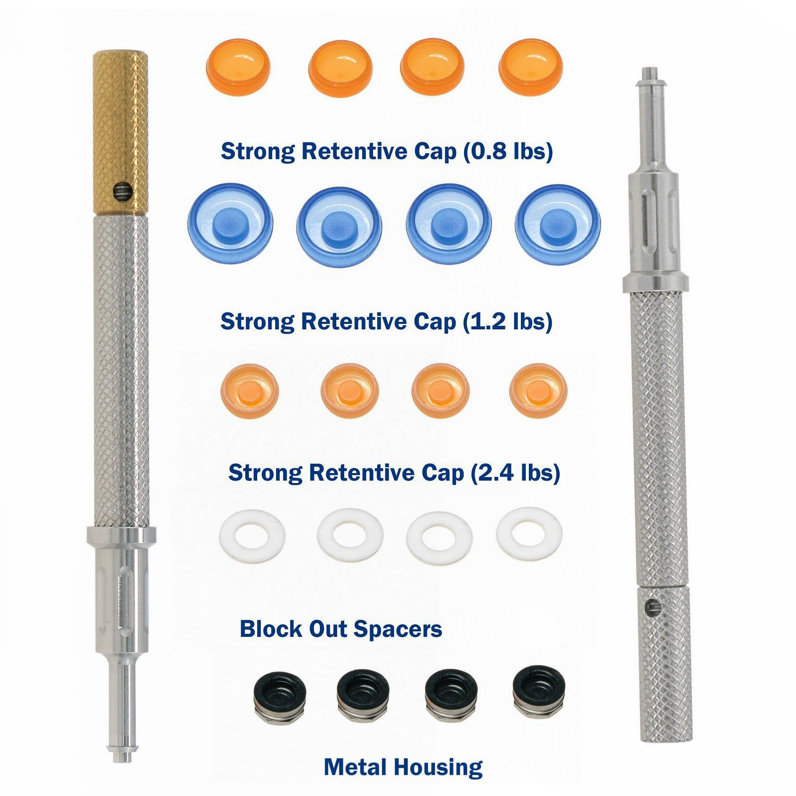 Dental Universal Implant Retention Cap Set Insertion Extraction Remove Core Tool
