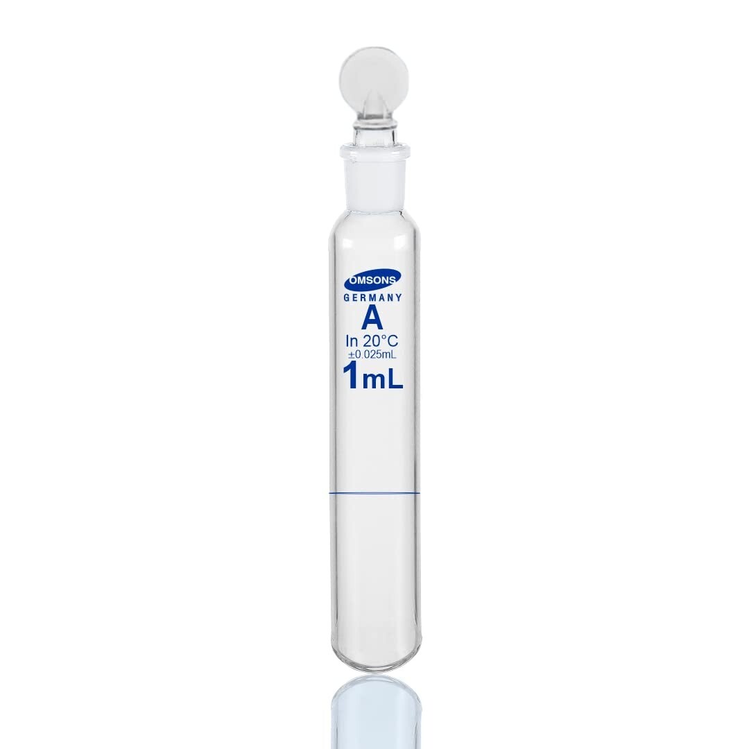 Omsons Glassware|Volumetric Flask|Class A| 1ml |Pack of 2|NABL Certificate|