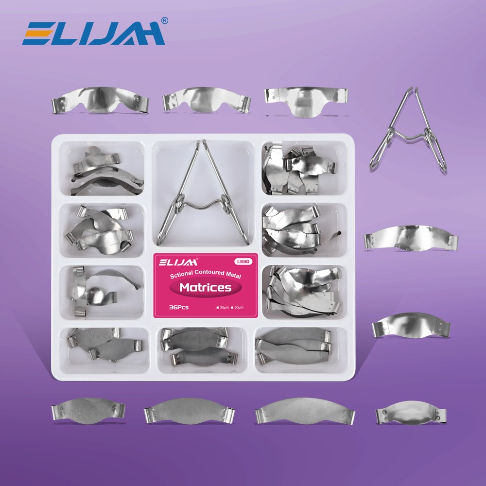 Dental Sectional Contoured Metal Matrices Refill Matrix Band Kit No.1.330-36Pcs