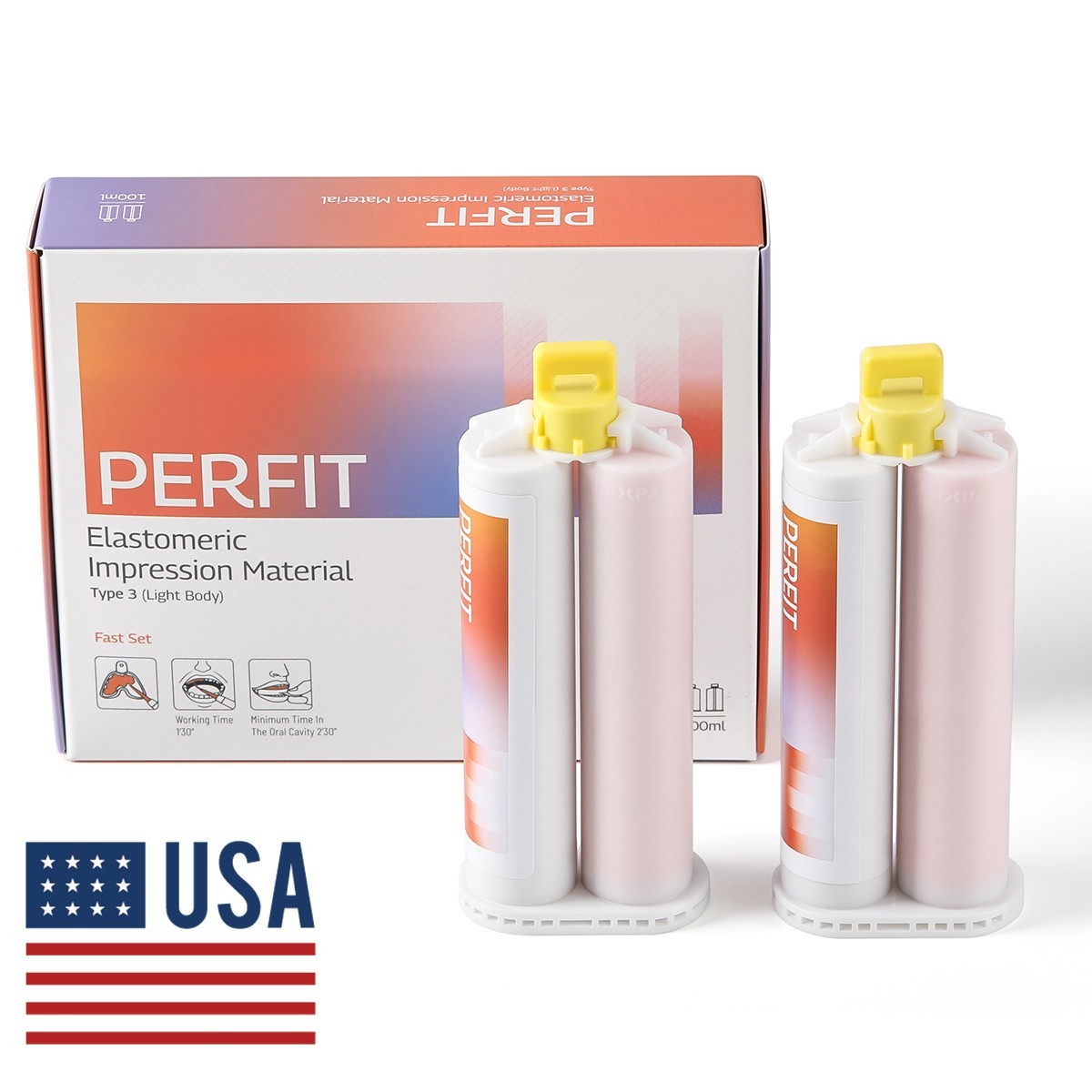 Dental Elastomeric Impression Material Fast/Normal Set Type 1/2/3 Dispenser-Mix