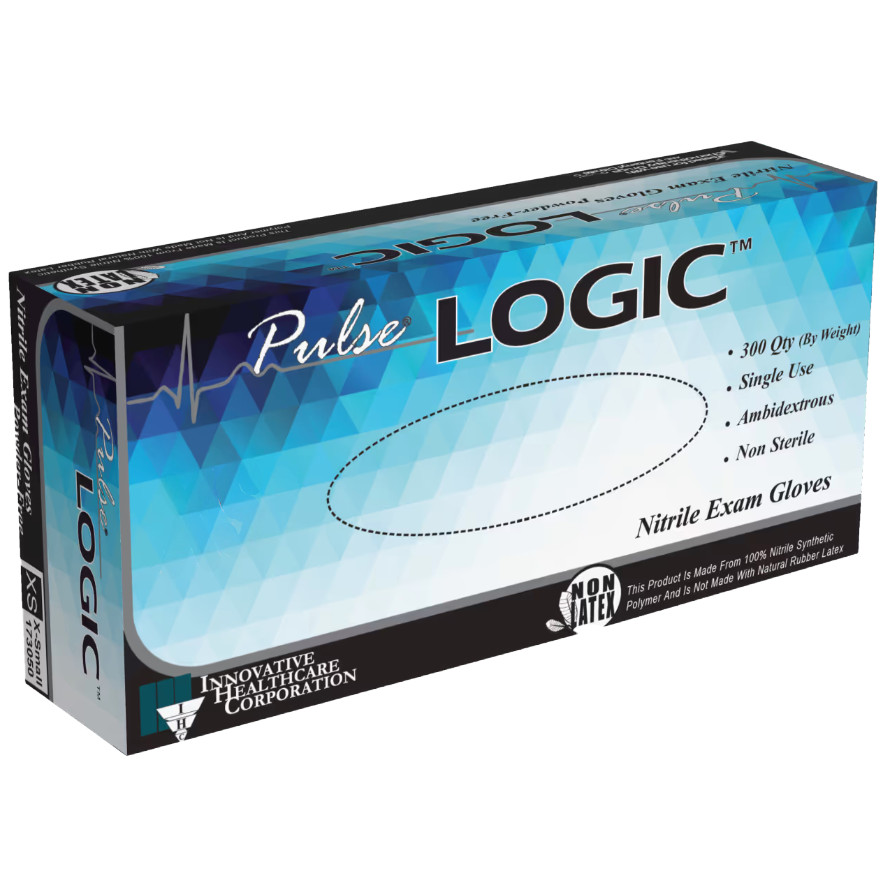 Pulse Logic Powder-Free Nitrile Medical Exam Gloves, Size Medium – Box of 300