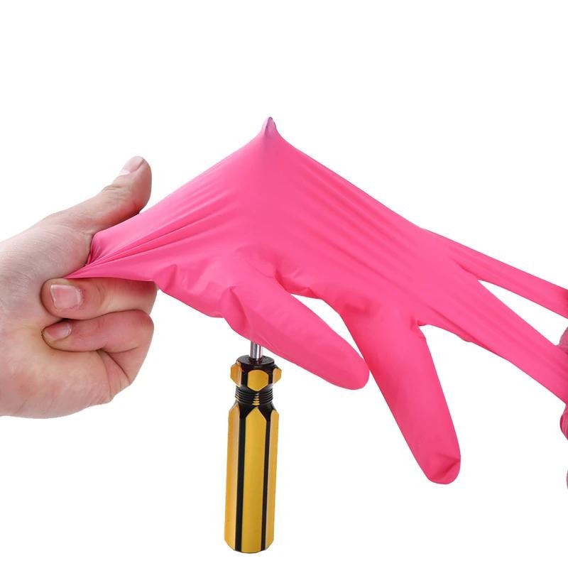 Pink Nitrile Disposable Gloves 20/50pcs Powder & Latex Free Gloves for Kitchen C