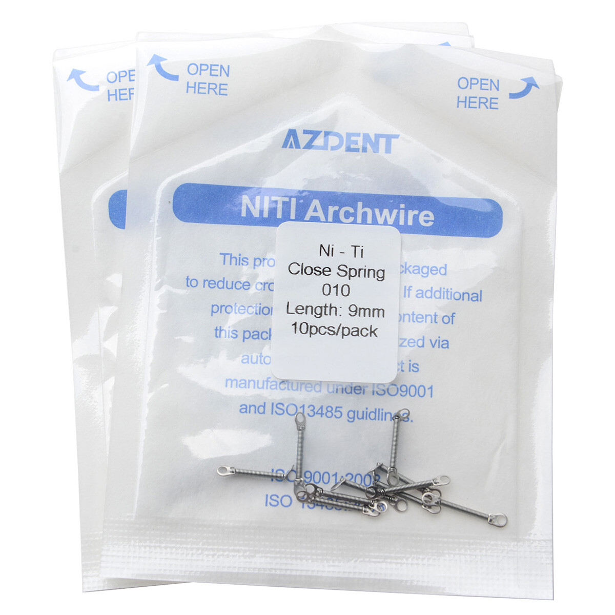 AZDENT Dental Orthodontic Niti Closed Coil Spring High Resilience 10pcs/pack
