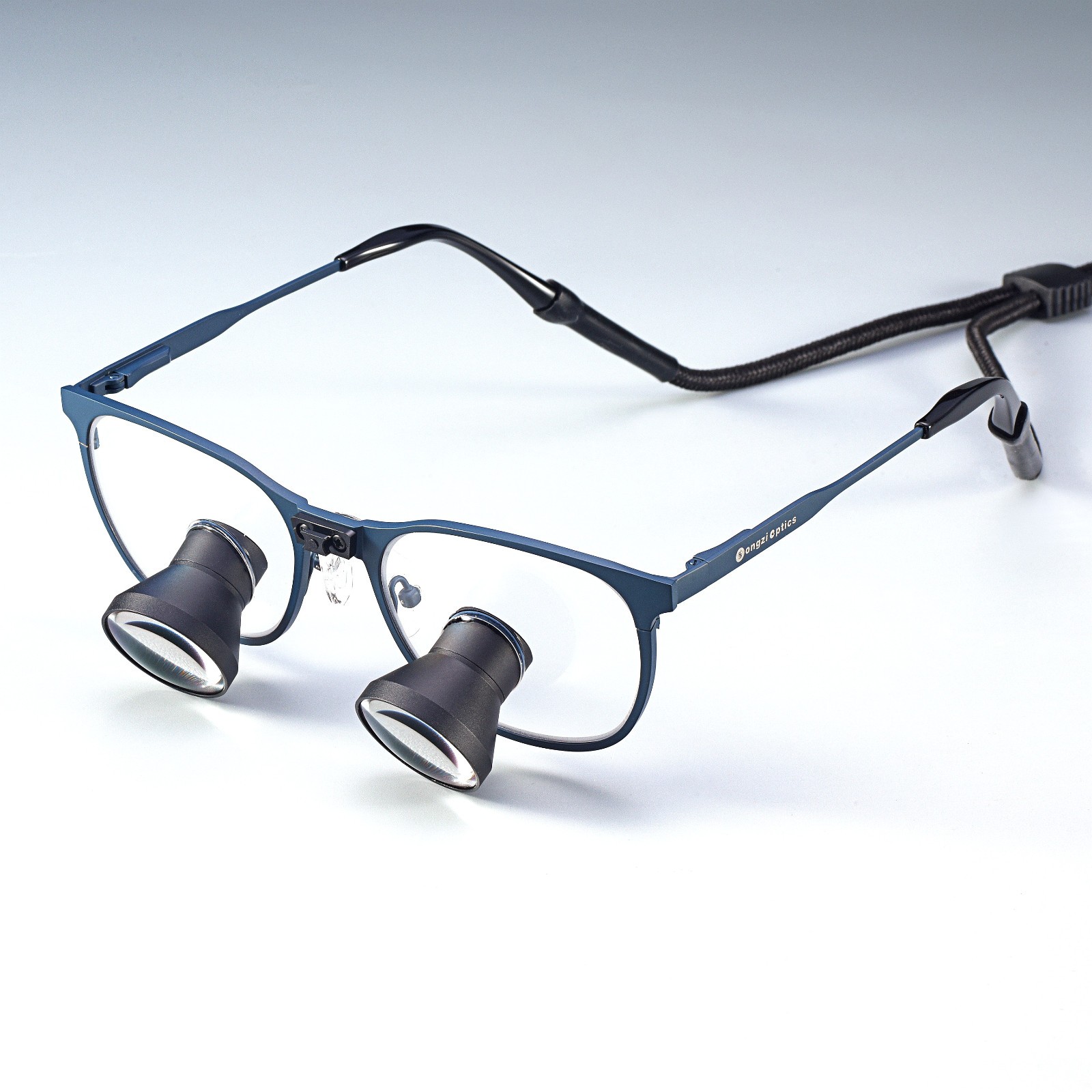 2.5X 3X 3.5X Optional Blue Titanium Frame TTL Dental Surgical Loupes Customized