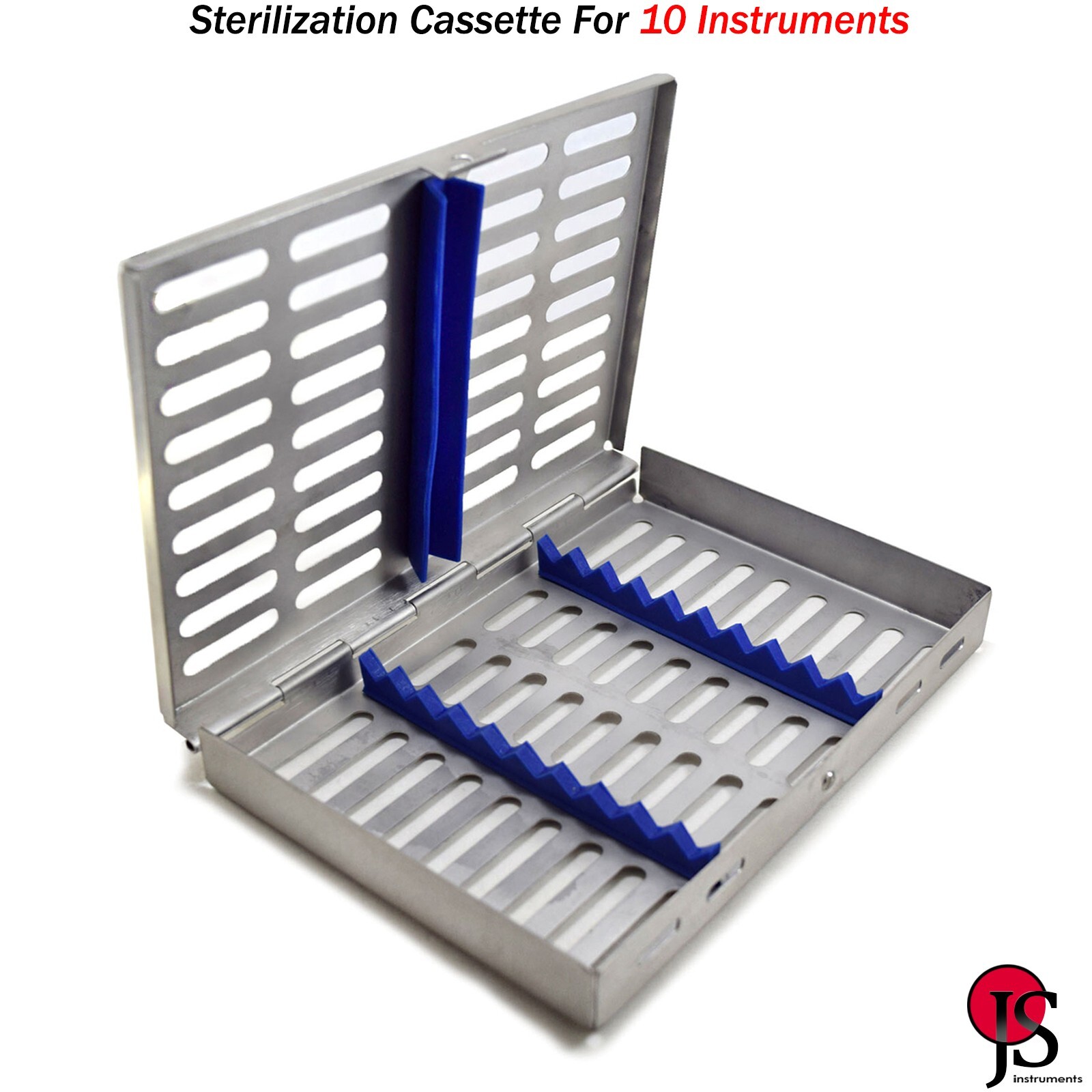Dental Autoclave Sterilization Cassette Rack Box Tray For 10 Instruments Dentist
