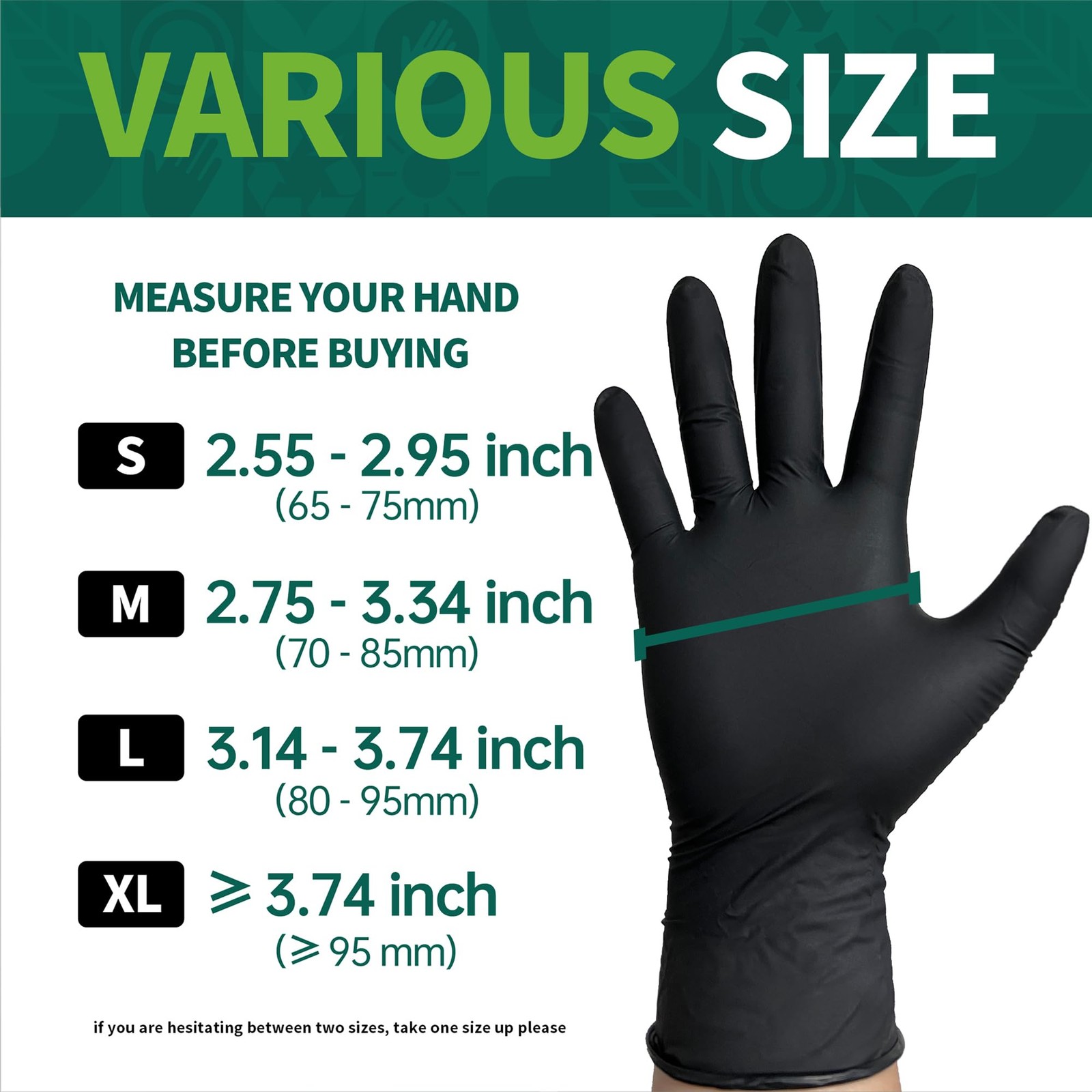 Supmedic Vinyl Disposable Exam Gloves, Black 4 Mil Medium, 100 Medium (Black)