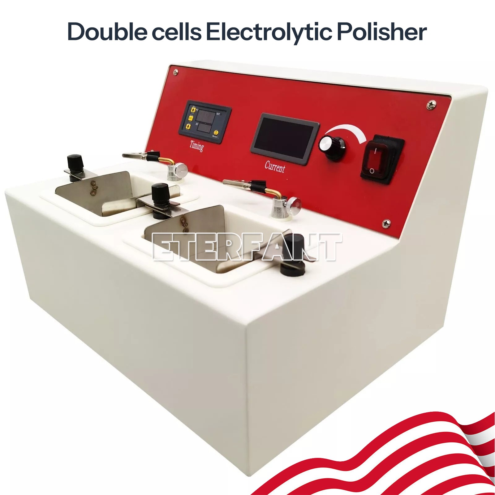 Dental Lab Electrolytic Polisher With Two electrolytic Cells/Positive Swing US