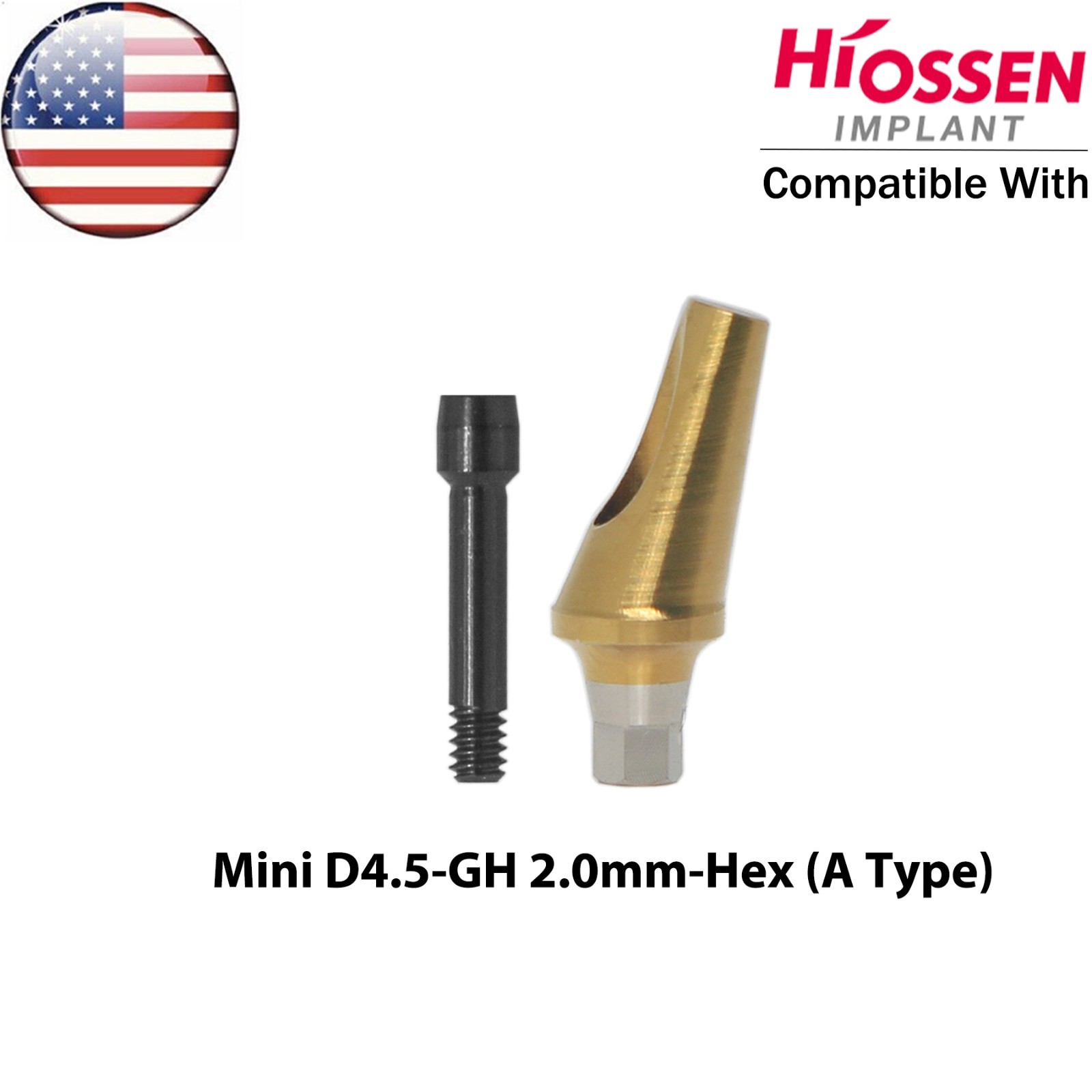 US Dental Straight Transfer 17° Angled Anatomic Abutment M/R For Hiossen Osstem