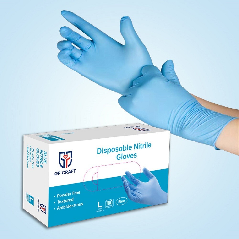 100pc Disposable Nitrile Exam 3-mil Latex Free Medical Cleaning Food-Safe Gloves