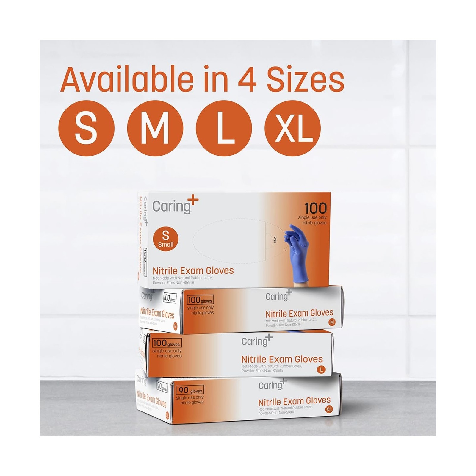 Caring Nitrile Exam Gloves, Blue, Powder-Free, Disposable Gloves for Medical …