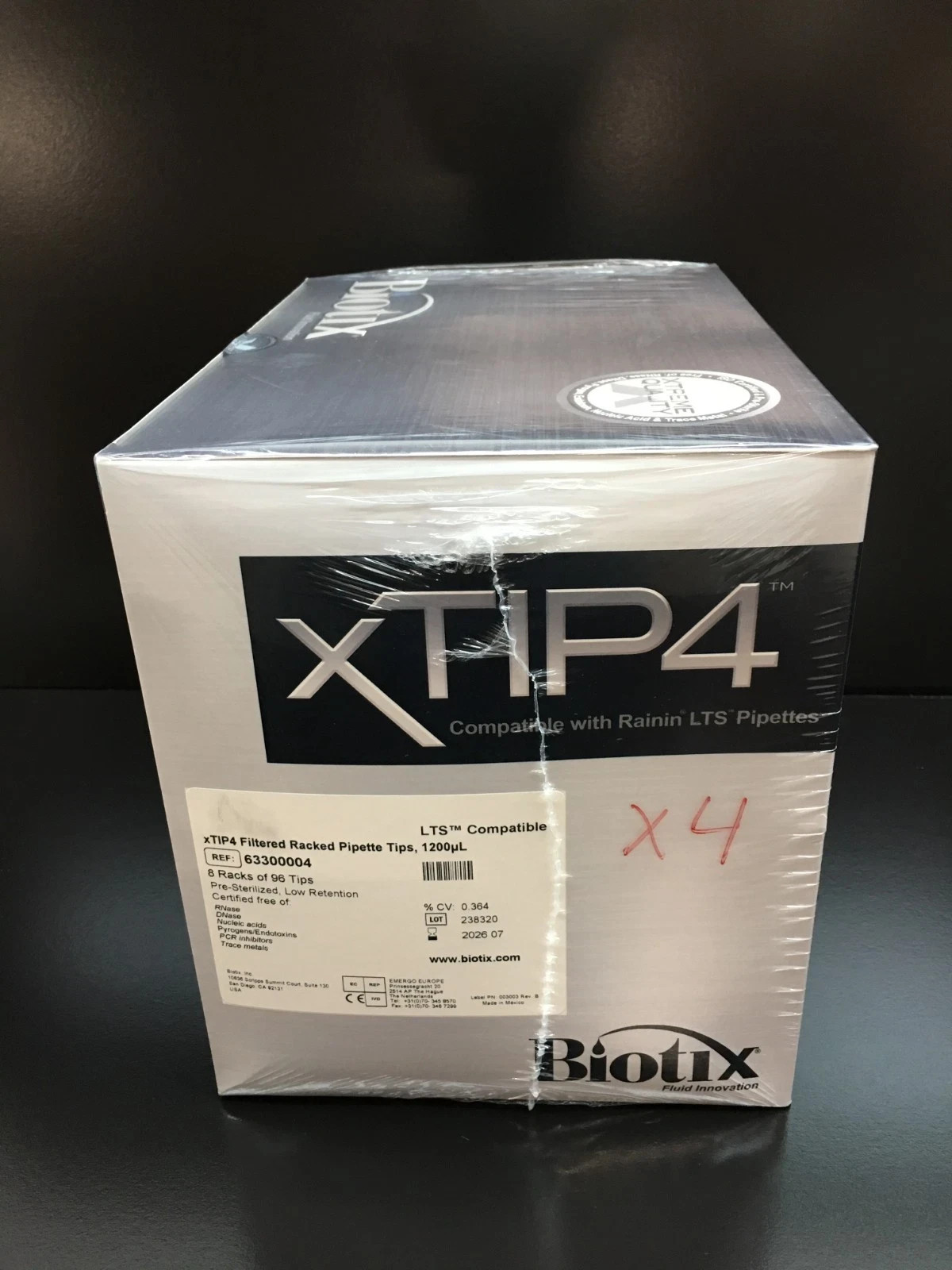 Biotix REF 63300004 xTIP4 LTS Compatible Filtered Pipette Tips 1200uL Lot 4 PKS