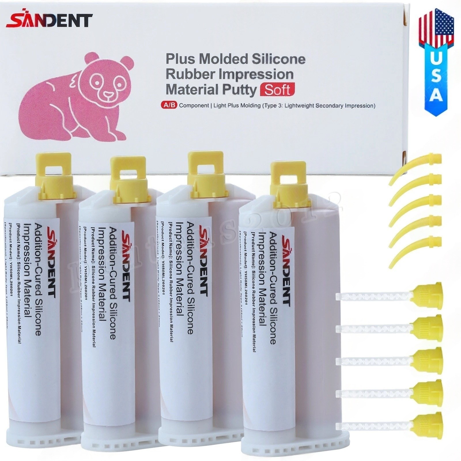 Impression Material VPS – Light Body Fast Set 4 x 50ml Cartridges 20 Tips