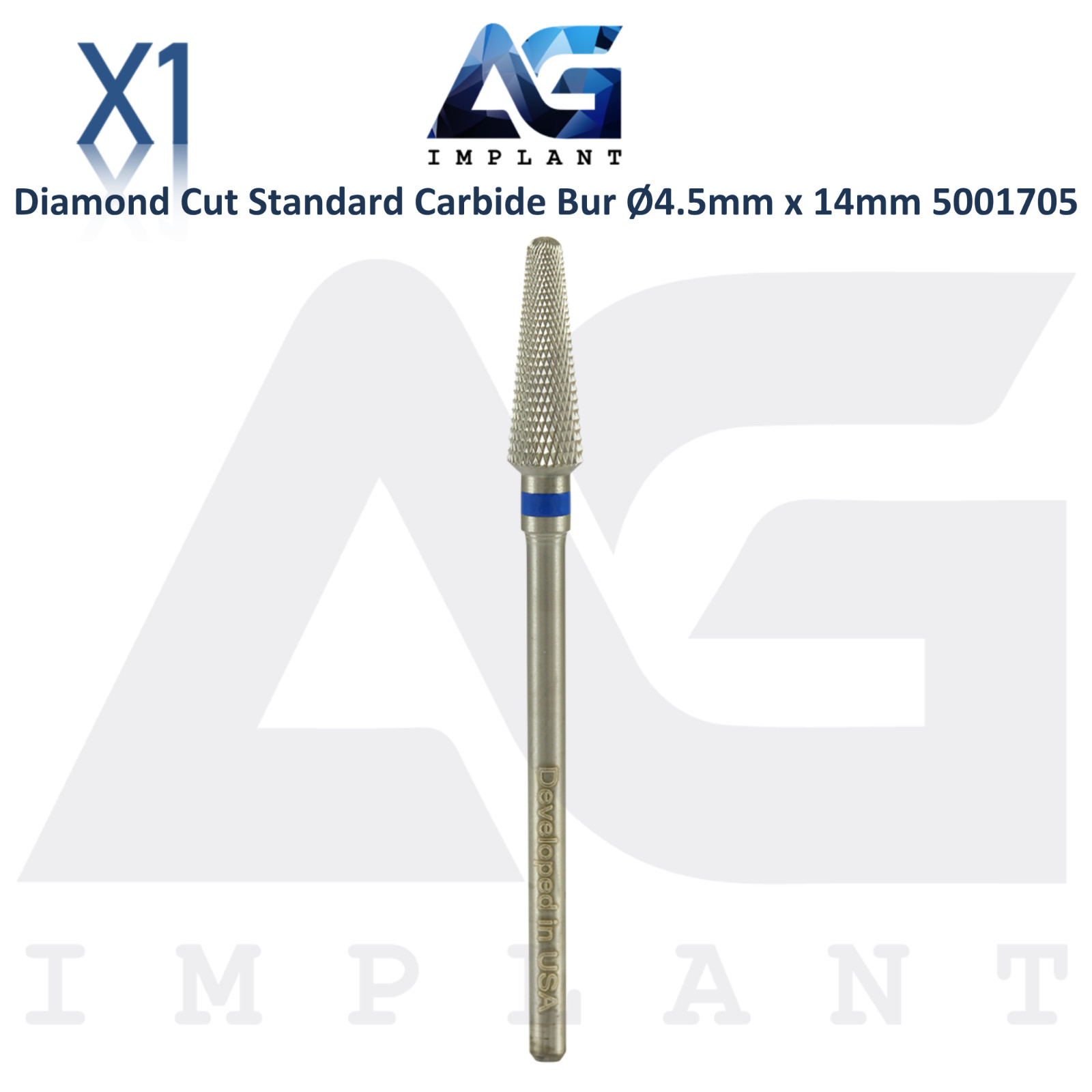 Dental Wilson Diamond Cut Standard Bur Ø4.5mmx14mm Prism Surface Carbide 5001705