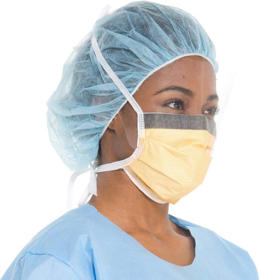 HALYARD 48247 FLUIDSHIELD 3 Disposable Mask, Fog-Free, WrapAround Visor QTY 25