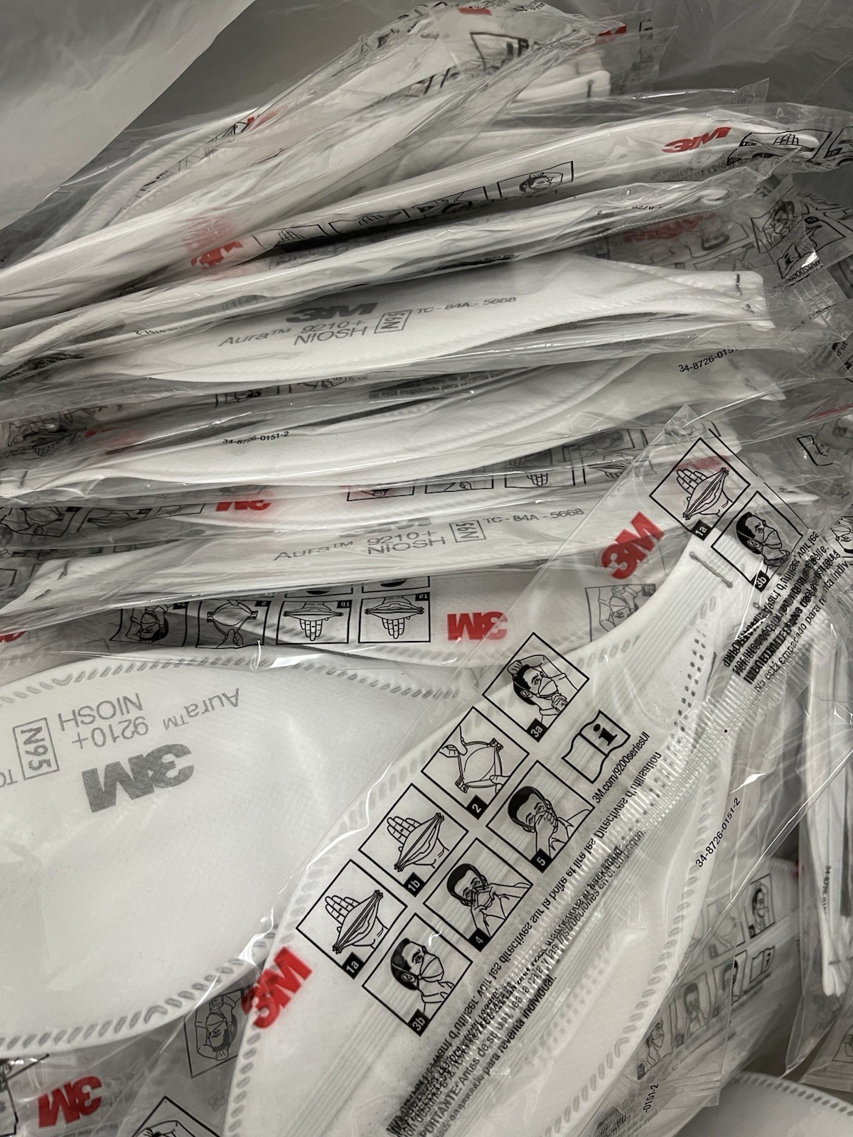 60x 3M 9210+ Aura N95 Masks Loose NIOSH Approved Respirators USA Stock