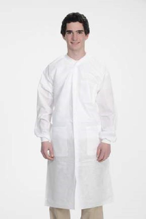 VALUMAX EXTRA SAFE LAB COATS WHITE LARGE 10/PACK