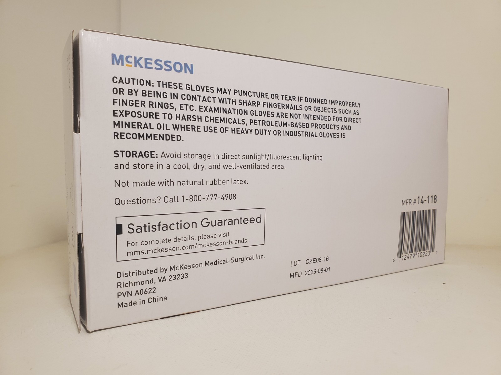 McKesson Vinyl Exam Powder Free Gloves Large (Pack of 100) (14-118)