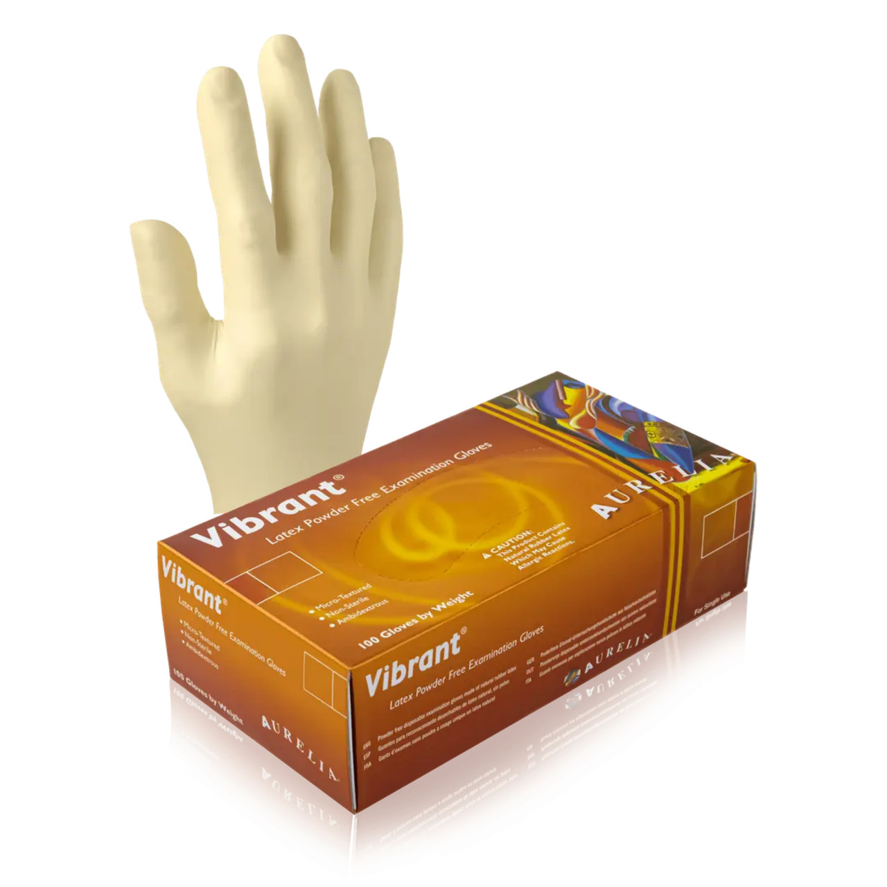 Aurelia Vibrant Latex Powder Free Gloves, 100/Box, X-Large