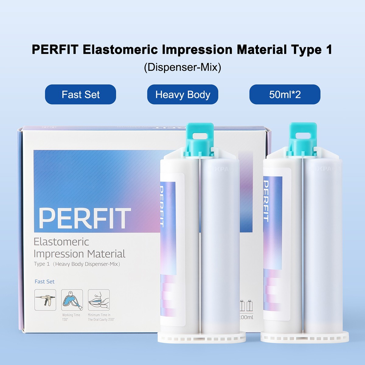 Dental Elastomeric Impression Material Fast/Normal Set Type 1/2/3 Dispenser-Mix