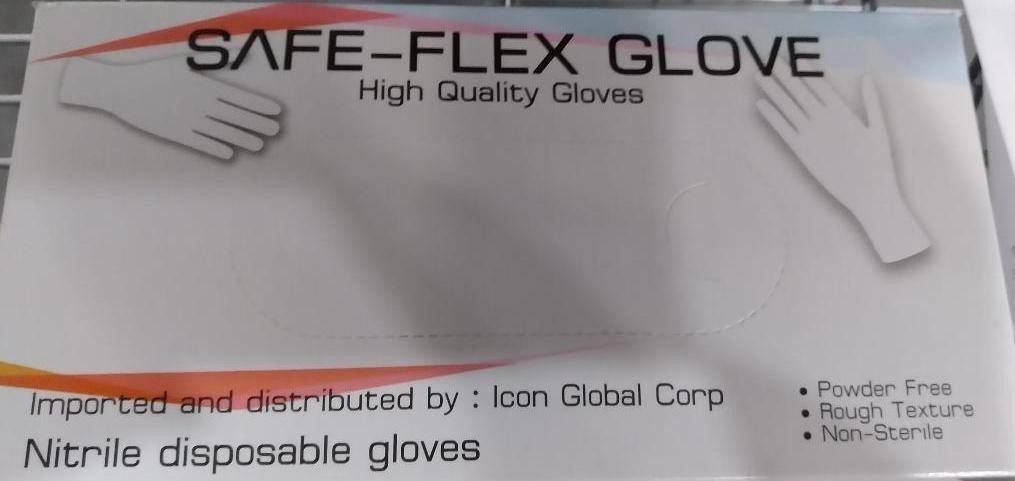 Icon Global Safe-Flex Nitrile Powder-Free Gloves, Rough Texture, XL (1000/Cs)