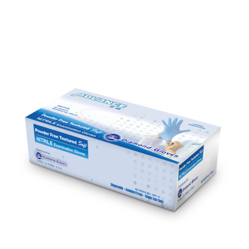 Diamond Glove – Blue Nitrile PF Exam Gloves 1000 pcs (1 Case of 10 Boxes)_IF35