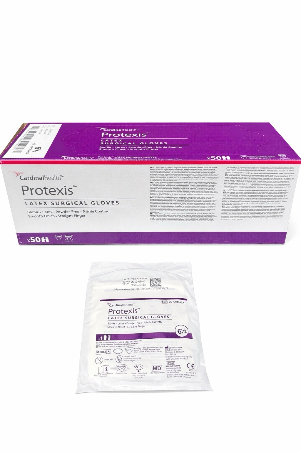 Protexis Latex Nitrile Coating Gloves Size 6 1/2 Sterile 1 Box of 50 pairs