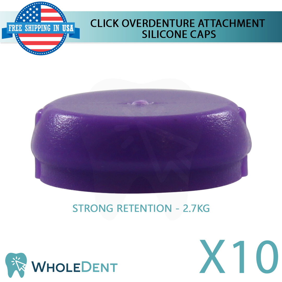 10x Strong Silicone Cap Click Overdenture Attachment Abutment Dental Tool