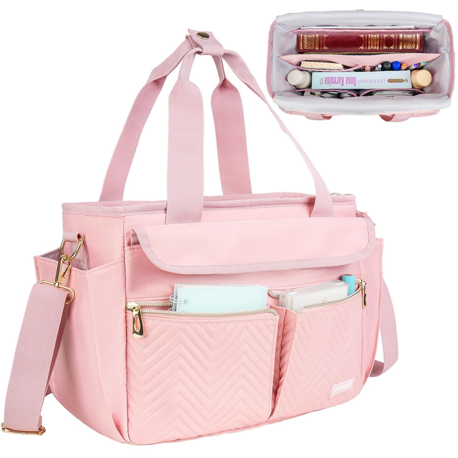 Bible Bag for Women with Shoulder Strap,Bible Carrying Case,Church Bag with M…