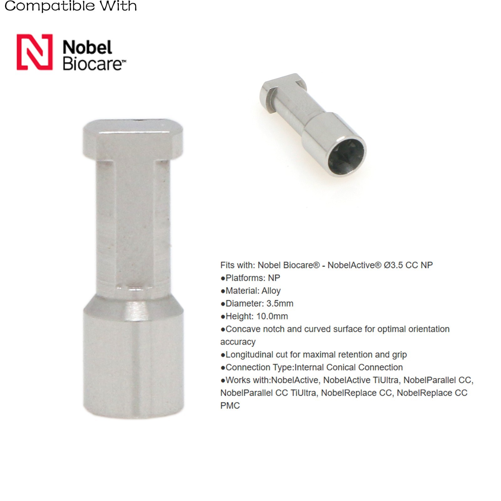 US Nobel Biocare Ø3.5/4.3 CC Conical Connection Lab Analog compatible With NP/RP